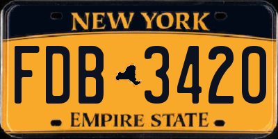 NY license plate FDB3420