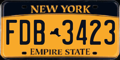 NY license plate FDB3423