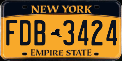 NY license plate FDB3424