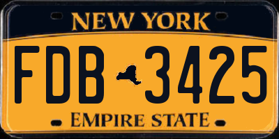 NY license plate FDB3425