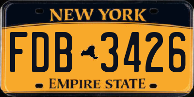 NY license plate FDB3426