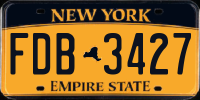 NY license plate FDB3427