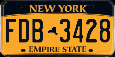 NY license plate FDB3428