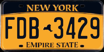 NY license plate FDB3429