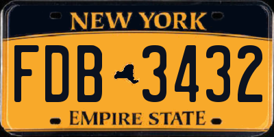 NY license plate FDB3432