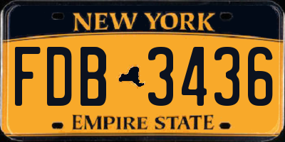 NY license plate FDB3436