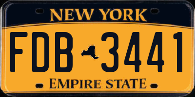 NY license plate FDB3441