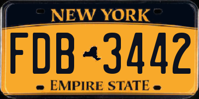 NY license plate FDB3442
