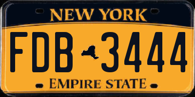 NY license plate FDB3444