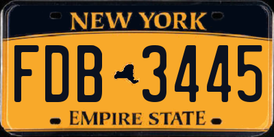 NY license plate FDB3445