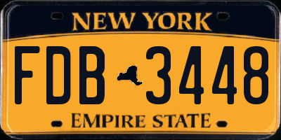 NY license plate FDB3448