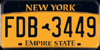 NY license plate FDB3449
