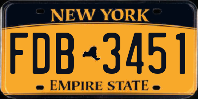 NY license plate FDB3451