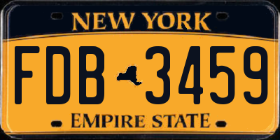 NY license plate FDB3459