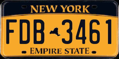 NY license plate FDB3461