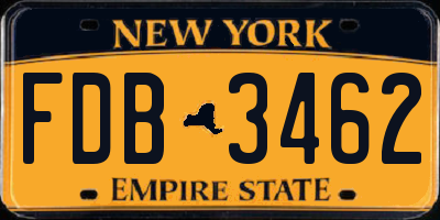 NY license plate FDB3462