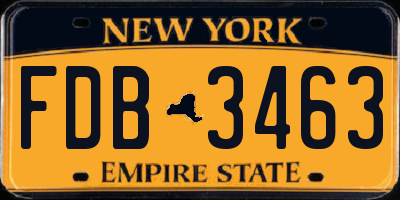 NY license plate FDB3463