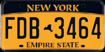NY license plate FDB3464
