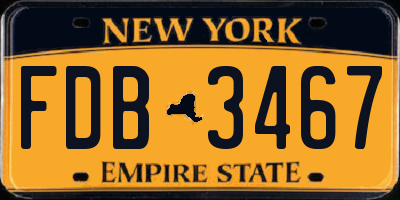 NY license plate FDB3467