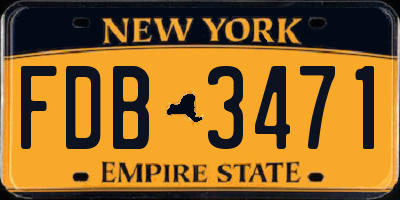 NY license plate FDB3471