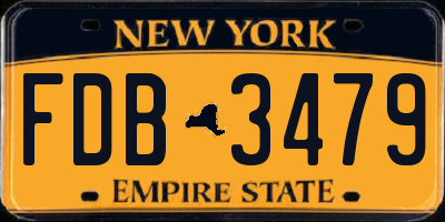 NY license plate FDB3479