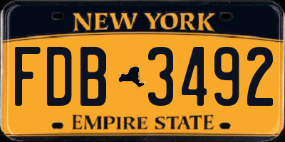 NY license plate FDB3492