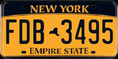 NY license plate FDB3495