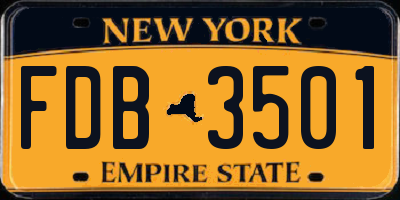 NY license plate FDB3501