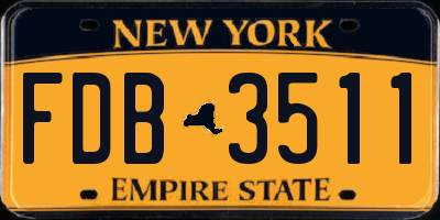 NY license plate FDB3511