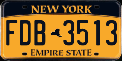NY license plate FDB3513