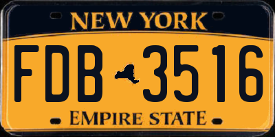 NY license plate FDB3516