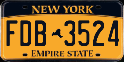 NY license plate FDB3524
