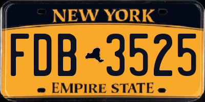 NY license plate FDB3525