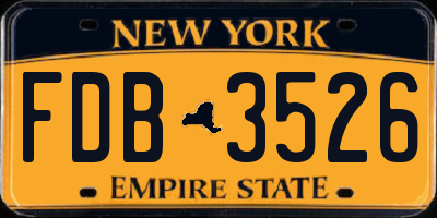 NY license plate FDB3526