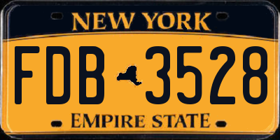 NY license plate FDB3528