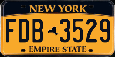 NY license plate FDB3529