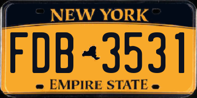 NY license plate FDB3531