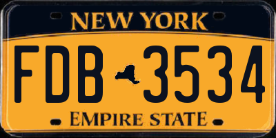 NY license plate FDB3534