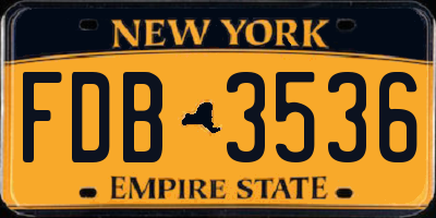 NY license plate FDB3536