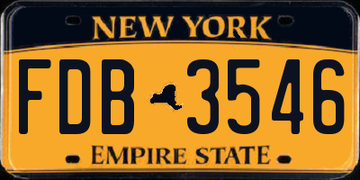 NY license plate FDB3546