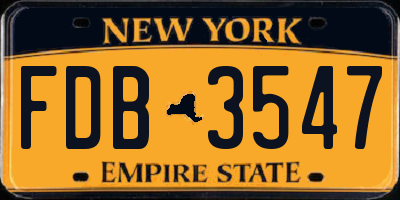 NY license plate FDB3547