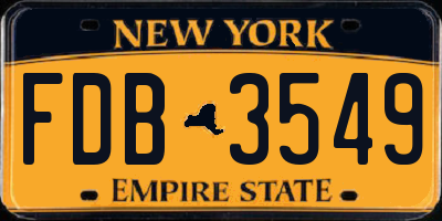 NY license plate FDB3549