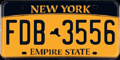 NY license plate FDB3556