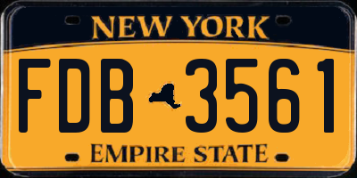 NY license plate FDB3561