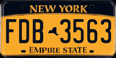 NY license plate FDB3563