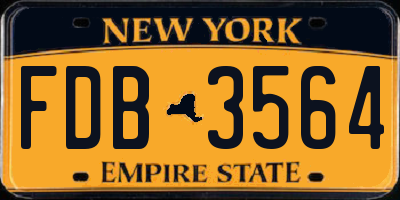 NY license plate FDB3564