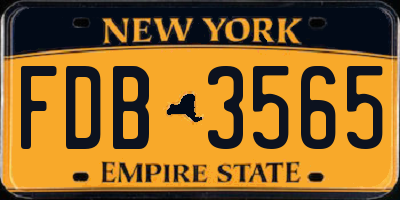 NY license plate FDB3565
