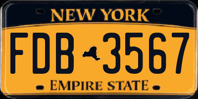 NY license plate FDB3567