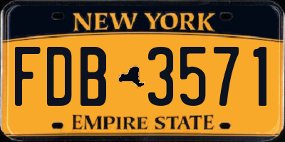 NY license plate FDB3571