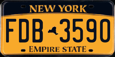 NY license plate FDB3590